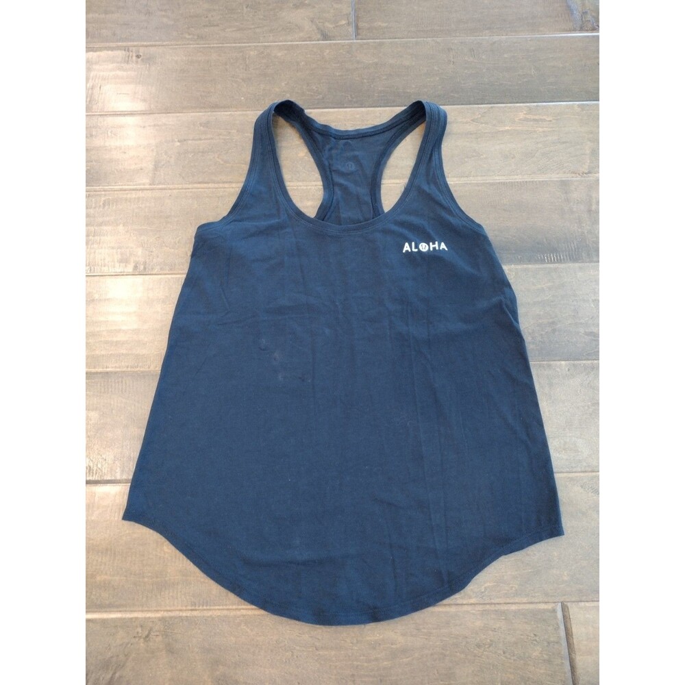 LULULEMON Women's black Love Tank Top raceback Aloha Hawaii exclusive - size 6
